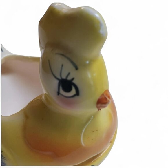 Vintage Yellow Ceramic Hen Egg Separator: Farmhouse Kitchen Decor - Picture 7 of 10